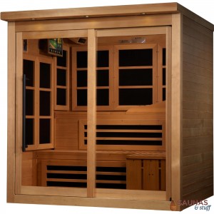 6 Person Ultra Low EMF Sauna, Carbon Fiber Heater, with TV