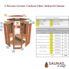 2 Person Corner Carbon Fiber Infrared Sauna