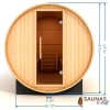 6 Person Pacific Cedar Outdoor Barrel Sauna Dimensions