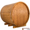 Thermory 4 Person Barrel Sauna with front porch seating