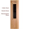 2' x 6'8" Cedar Sauna Door with Small Tinted Glass window