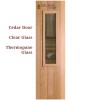 2' x 6'8" Cedar Sauna Door with Small clear glass window