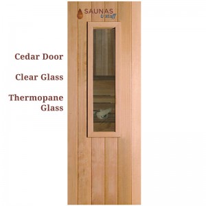 ADA Width Cedar Sauna Room Door - Small Window