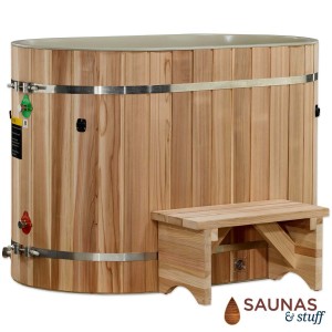 Oval Cedar Cold Plunge Tub - Composite Liner
