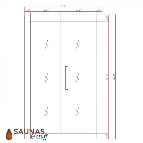2 Person (AG) Ultra Low EMF Infrared Sauna - Dimensions