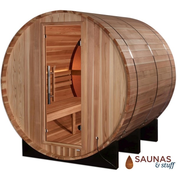 4 Person View Pacific Cedar Outdoor Barrel Sauna