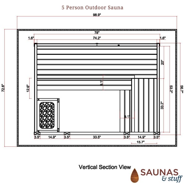 5 Person Outdoor Sauna