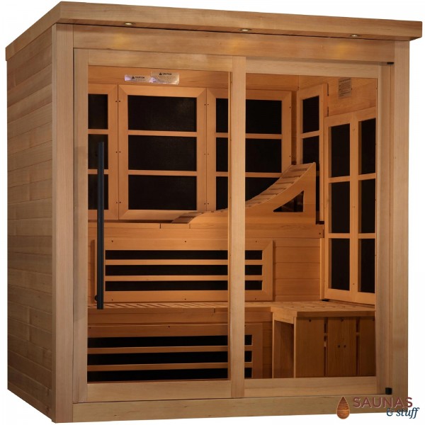6 Person Ultra Low EMF Sauna, Carbon Fiber Heater, with TV