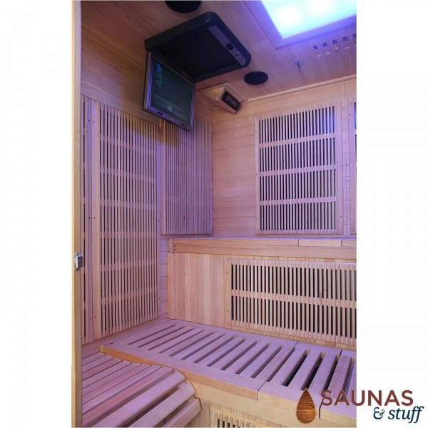 6 Person Ultra Low EMF Sauna, Carbon Fiber Heater, with TV