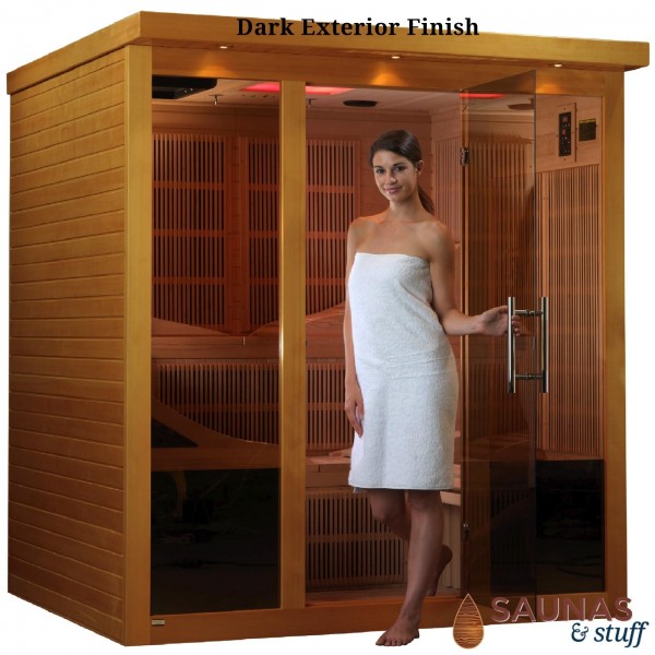 6 Person Ultra Low EMF Sauna, Carbon Fiber Heater, with TV