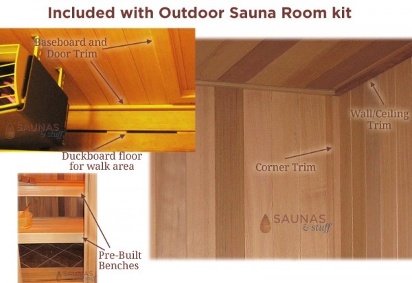 More Outdoor Sauna Standard Features