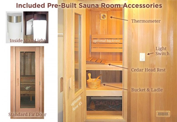 Pre-Built Sauna Standard Features
