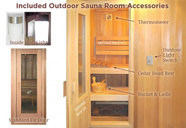 Outdoor Sauna Standard Features