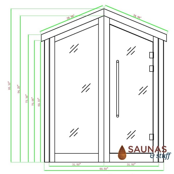 Summit Cedar Hybrid 3 Person Outdoor Sauna